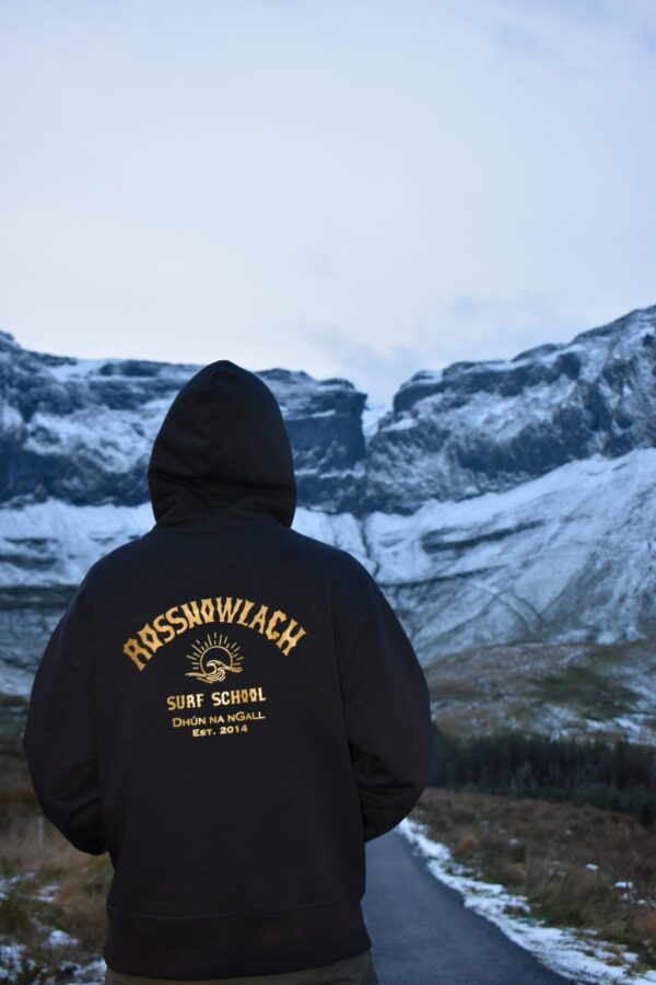 Black & Rolex Gold - Super Heavy Weight Surf Rossnowlagh Hoodie