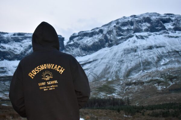 Black & Rolex Gold - Super Heavy Weight Surf Rossnowlagh Hoodie - Image 3