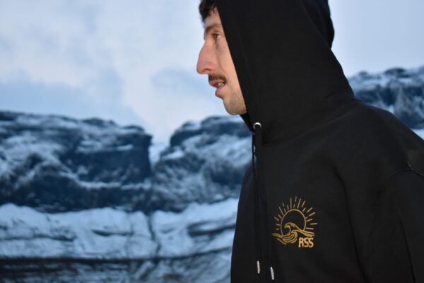Black & Rolex Gold - Super Heavy Weight Surf Rossnowlagh Hoodie - Image 5
